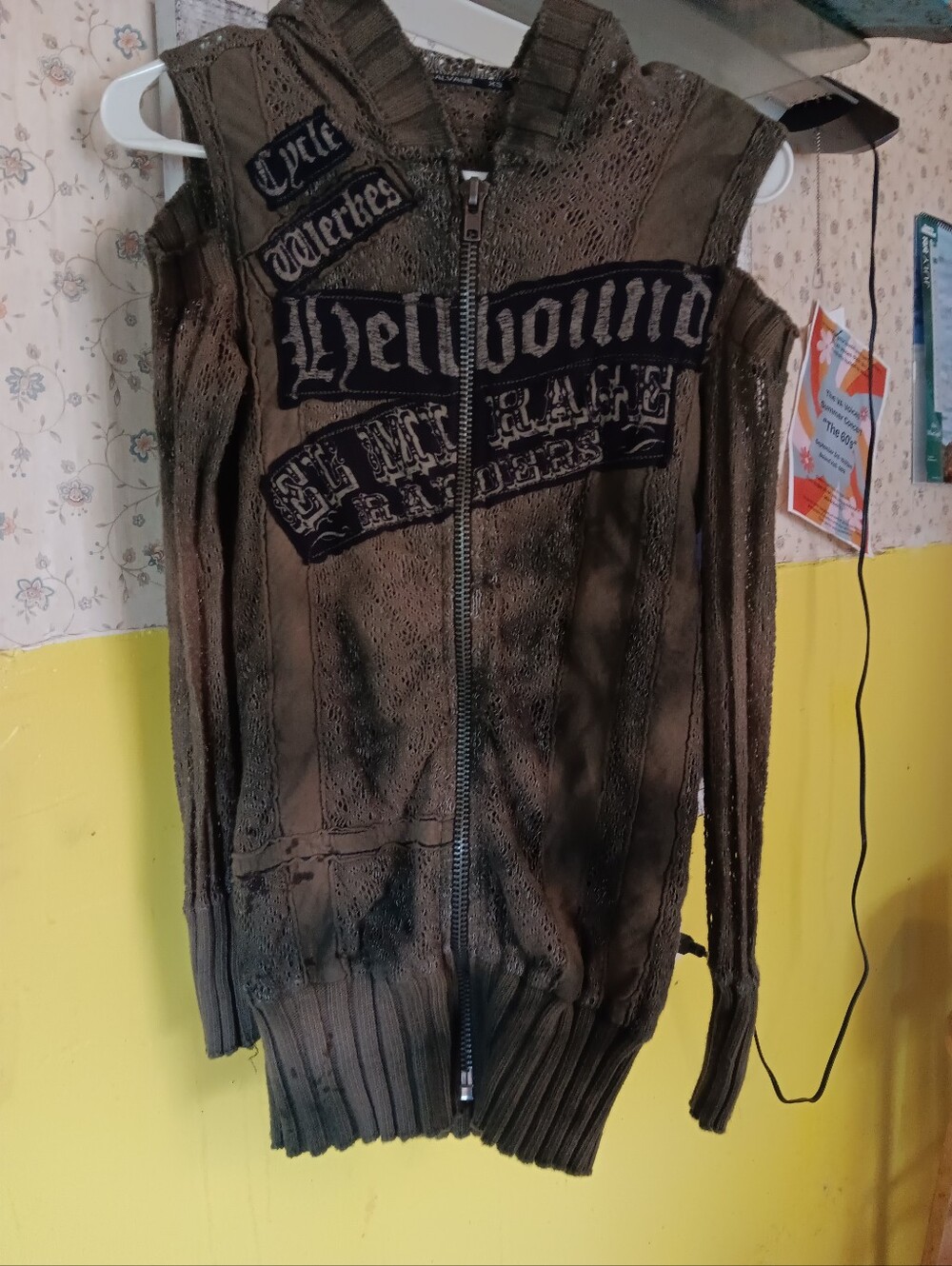 Salvage Vnt Crochet Cold Shoulder 'Hellbound' Hooded Jacket. XS